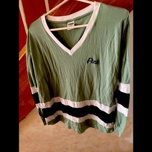 Pink Victoria Secret Long sleeve V-Neck T-shirt